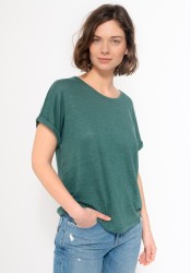 Leinen-T-Shirt Kuyichi Bella Linen Tee Emerald