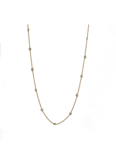 Halskette Protsaah Dotted Amazonite Short Gold