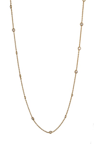 Halskette Protsaah Dotted Round Pearl Short Chain Gold