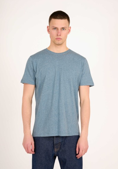 T-Shirt Knowledge Cotton Apparel Basic China Blue Melange