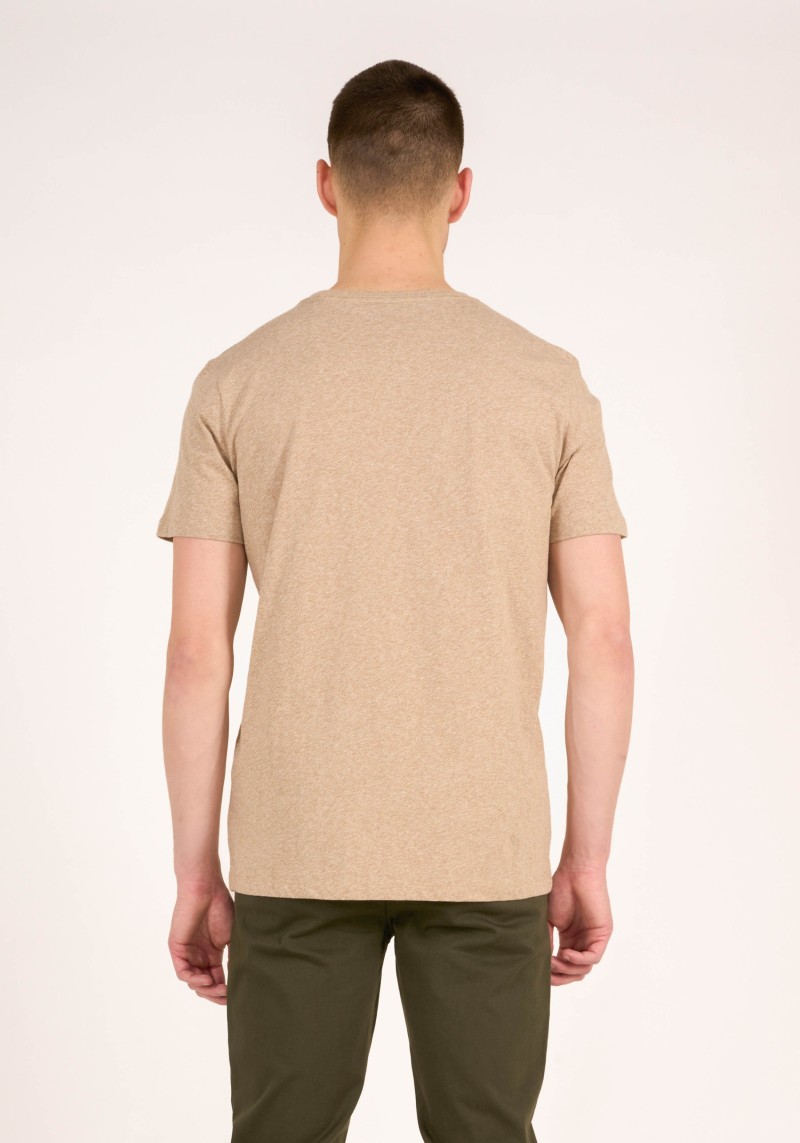 T-Shirt Knowledge Cotton Apparel Basic Beige Melange