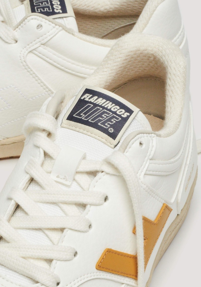 Sneaker Retro 90's White Mustard Ivory