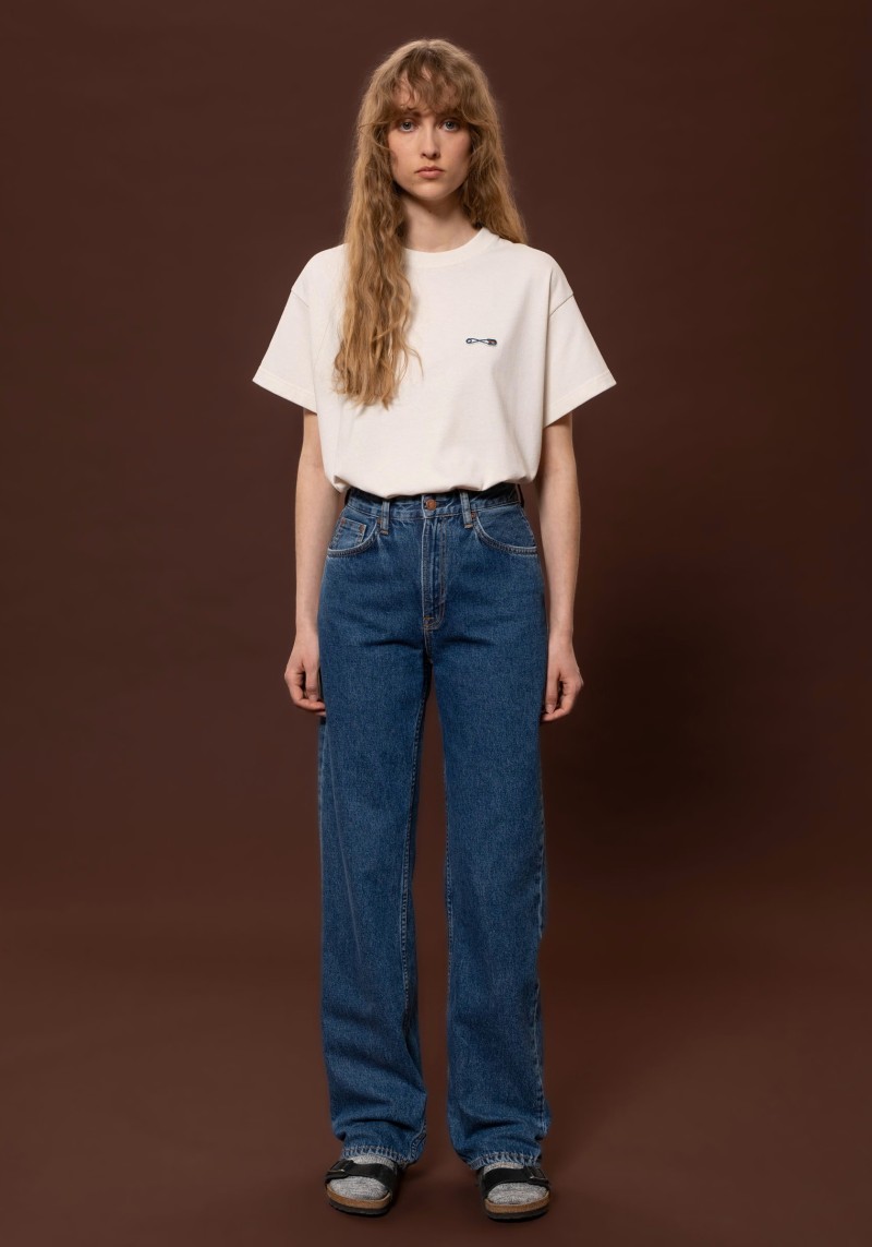T-Shirt Nudie Jeans Short Sleeve Tee Rebirth Offwhite