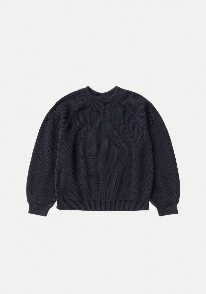 Rippstrickpullover Nudie Jeans Fia Ribbed Sweater Navy