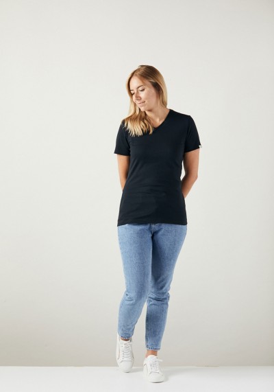 Damen V-Neck T-Shirt ZRCL Basic Black