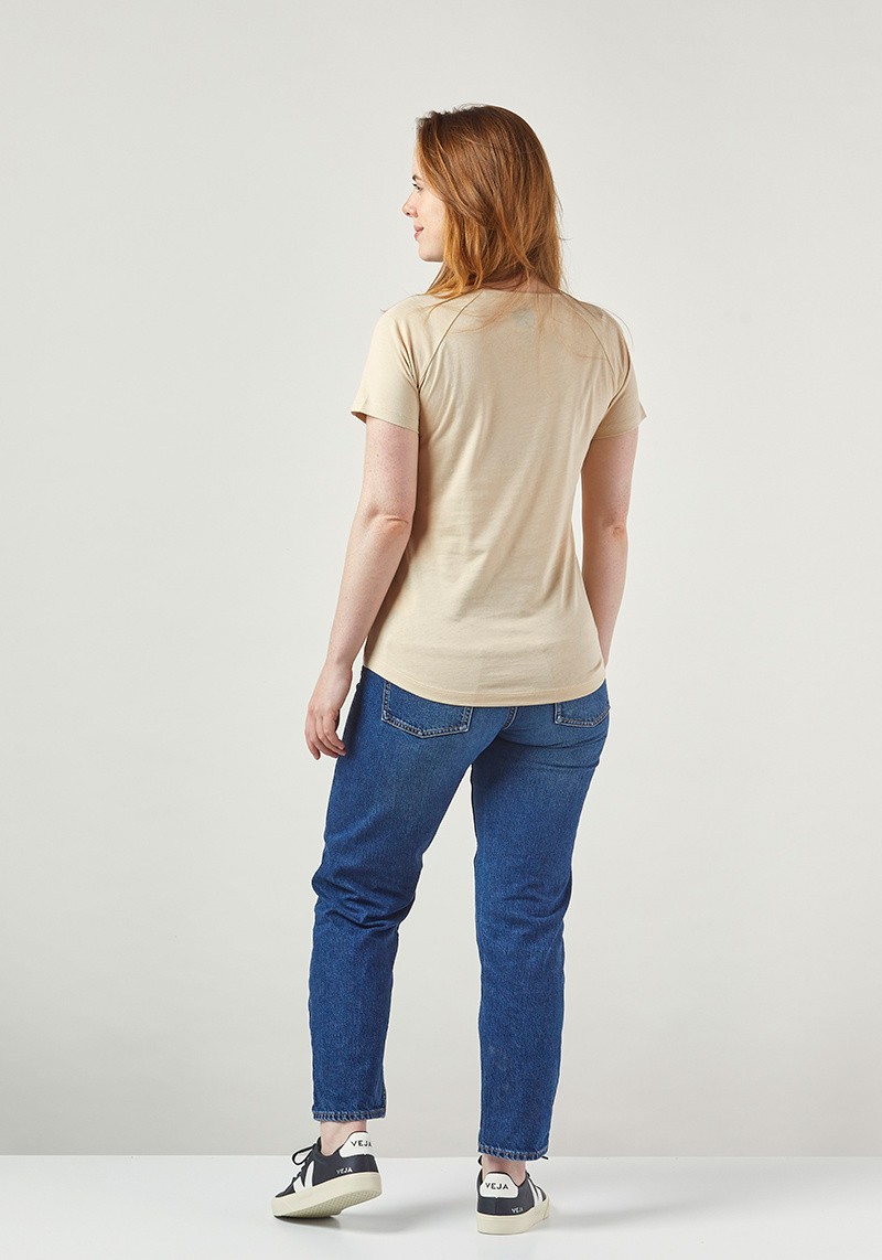 Damen Raglan T-Shirt ZRCL Basic Solid Sand