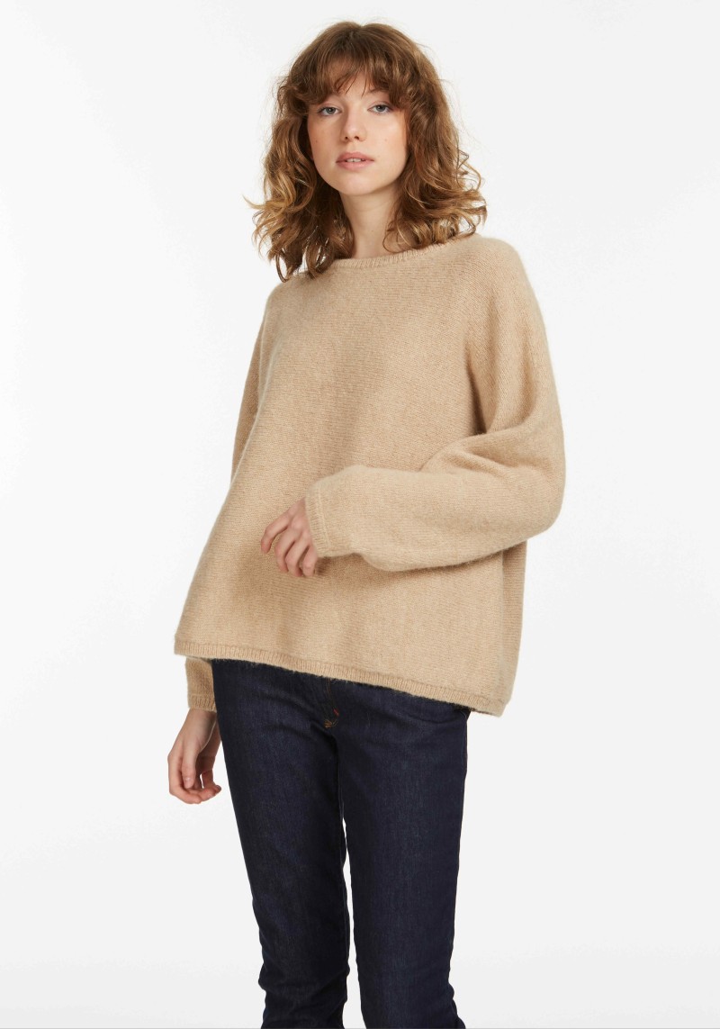 Pullover Les Racines Du Ciel Astre Loose Sweater Beige