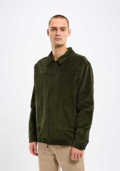 Zip-Corduroy-Overshirt Knowledge Cotton Apparel 8-Wales Forrest Night