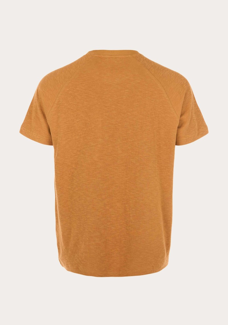 Oversized-T-Shirt Knowledge Cotton Apparel O-Neck Brown Sugar